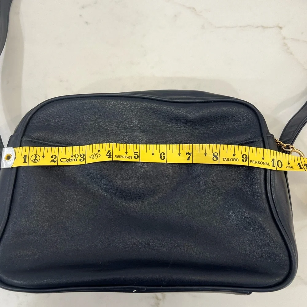 Vintage Jennifer Moore Navy leather Crossbody Bag